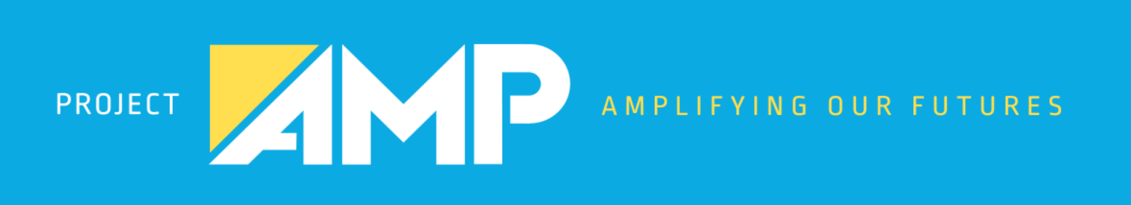 Blue banner of Project Amp mentorship’s logo